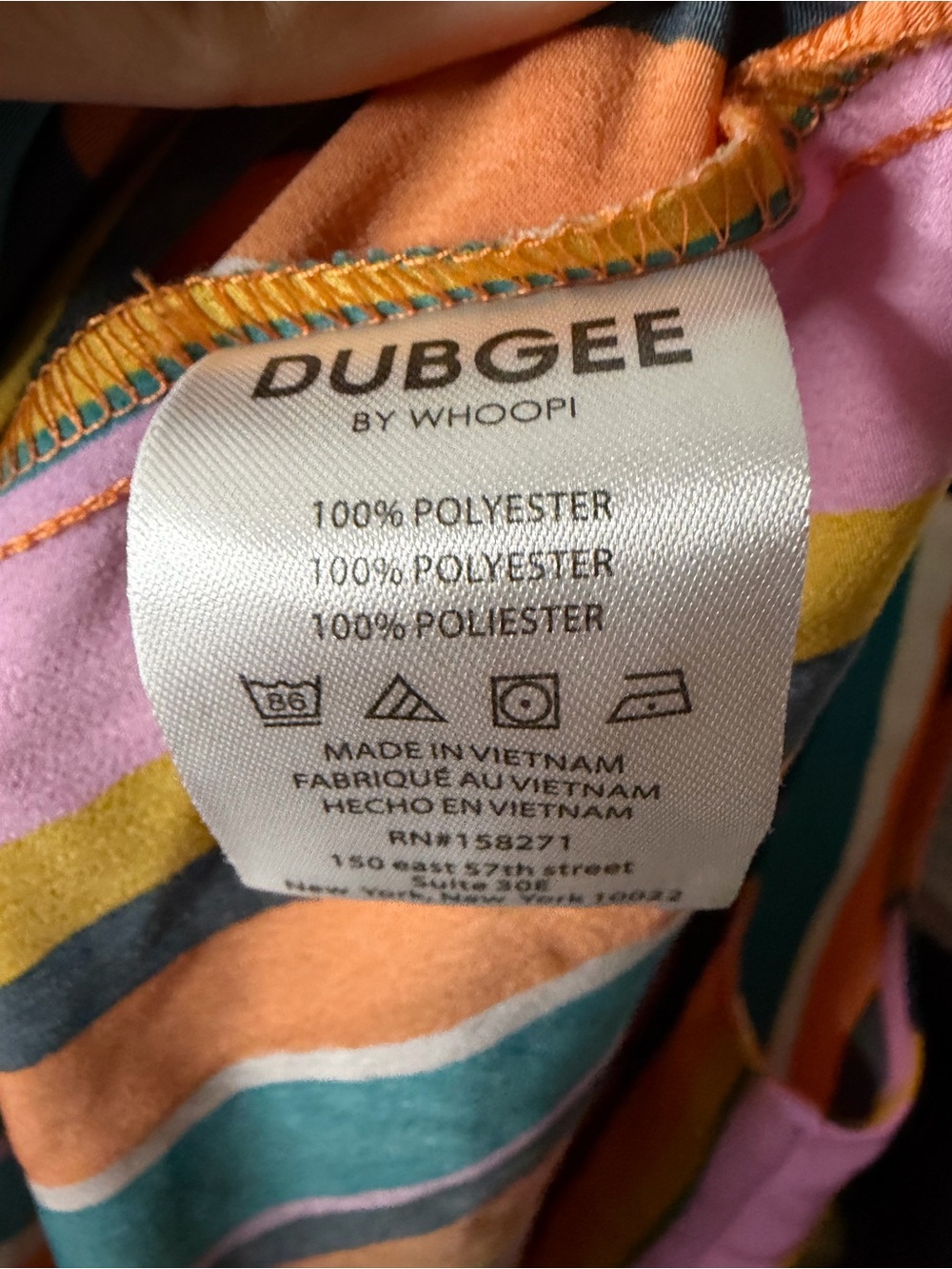 Dubgee by Whoopi Colorful Striped Twist Front Midi Dress Small - Picture 4 of 4